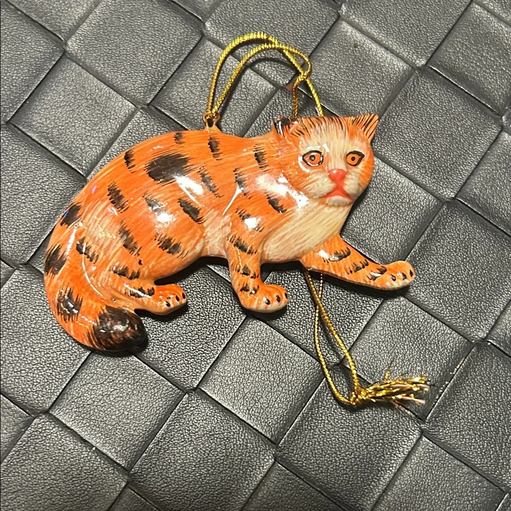 Orange and Black Cat Ornament